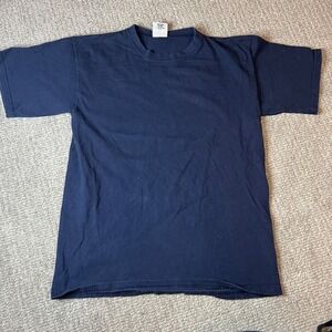 Pluma Heavy Weight Cotton Plain Navy Blue T-shirt ADULT M